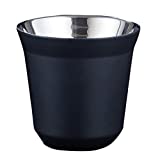 Hbaebdoo Taza de Espresso Aislamiento Acero Inoxidable 80ml Doble Pared para Tazas de Café Forma de una Cápsula Taza de Café Pixie, A